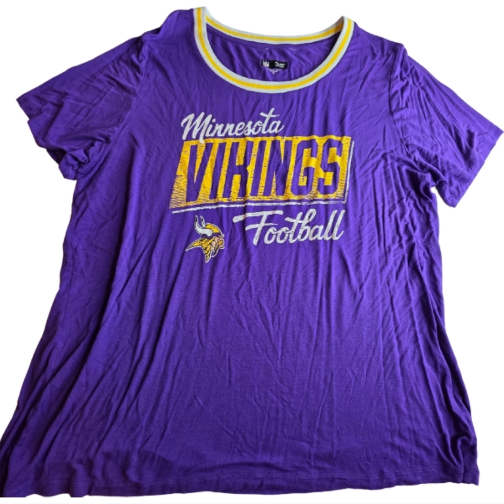 NFL Minnesota Vikings 2X Purple Gold Tee SKOL Football Team Apparel 3018-BL